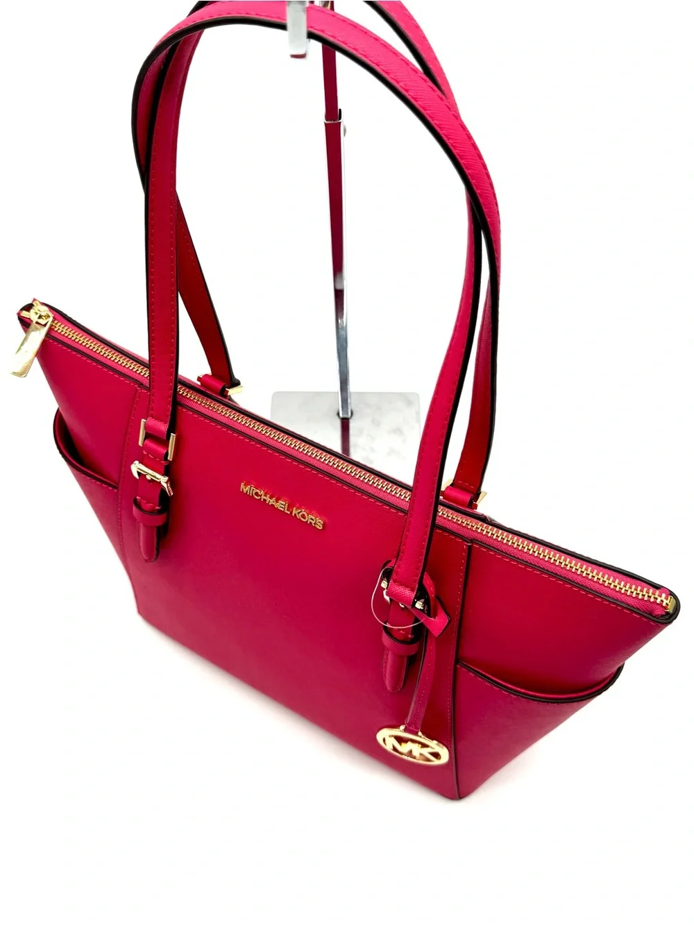 Michael Kors Large Charlotte Tote Bag Electric Pink